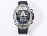 Hublot Big Bang with Diamonds SangBleu IIl Silver steel case tonneau-shaped metal diameter 42mm Watch